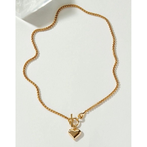 Gold Heart Toggle Necklace - Picture 2 of 5